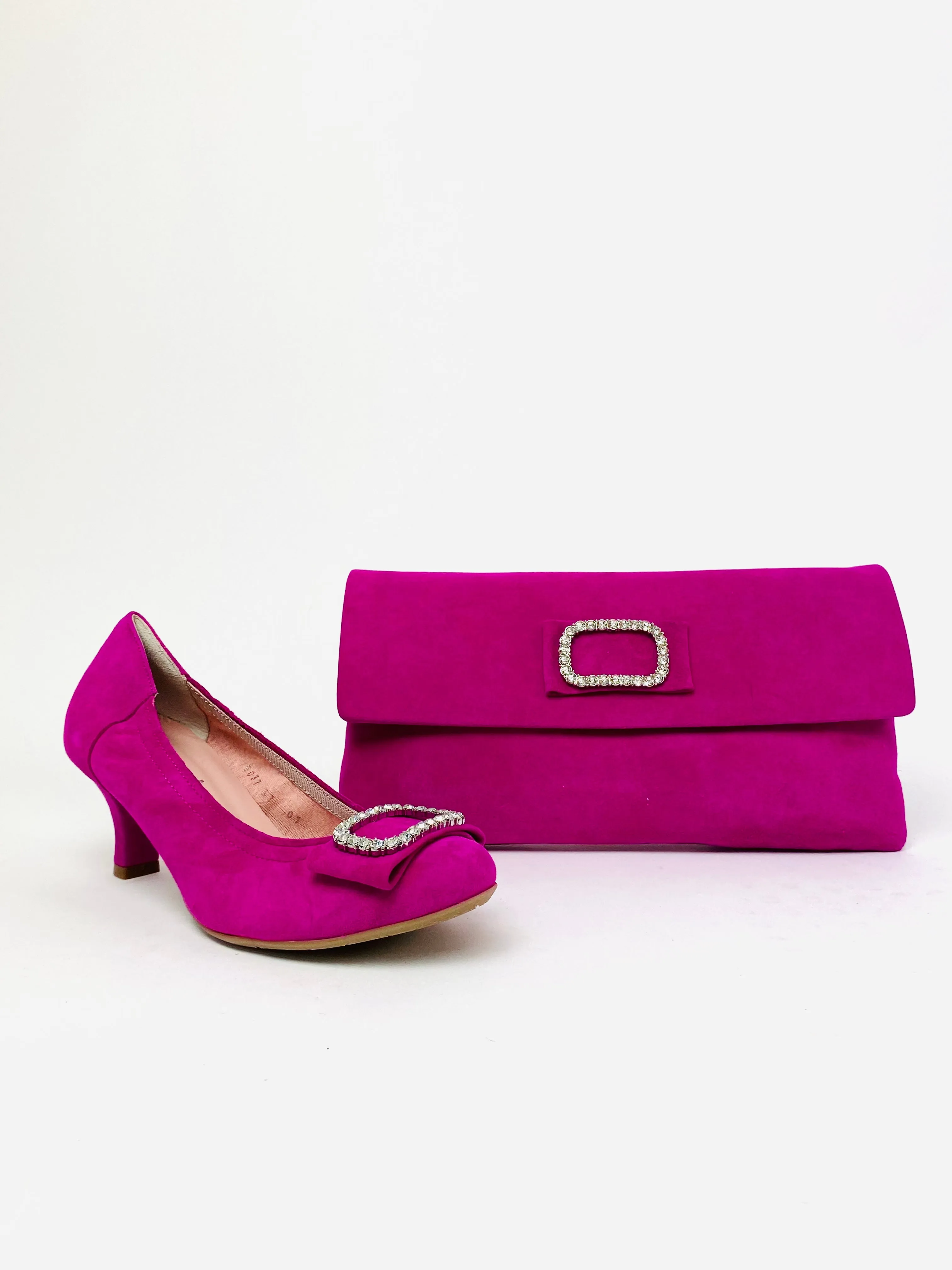 Le Babe - 3037 Fuschia Pink Diamonte kitten heel*