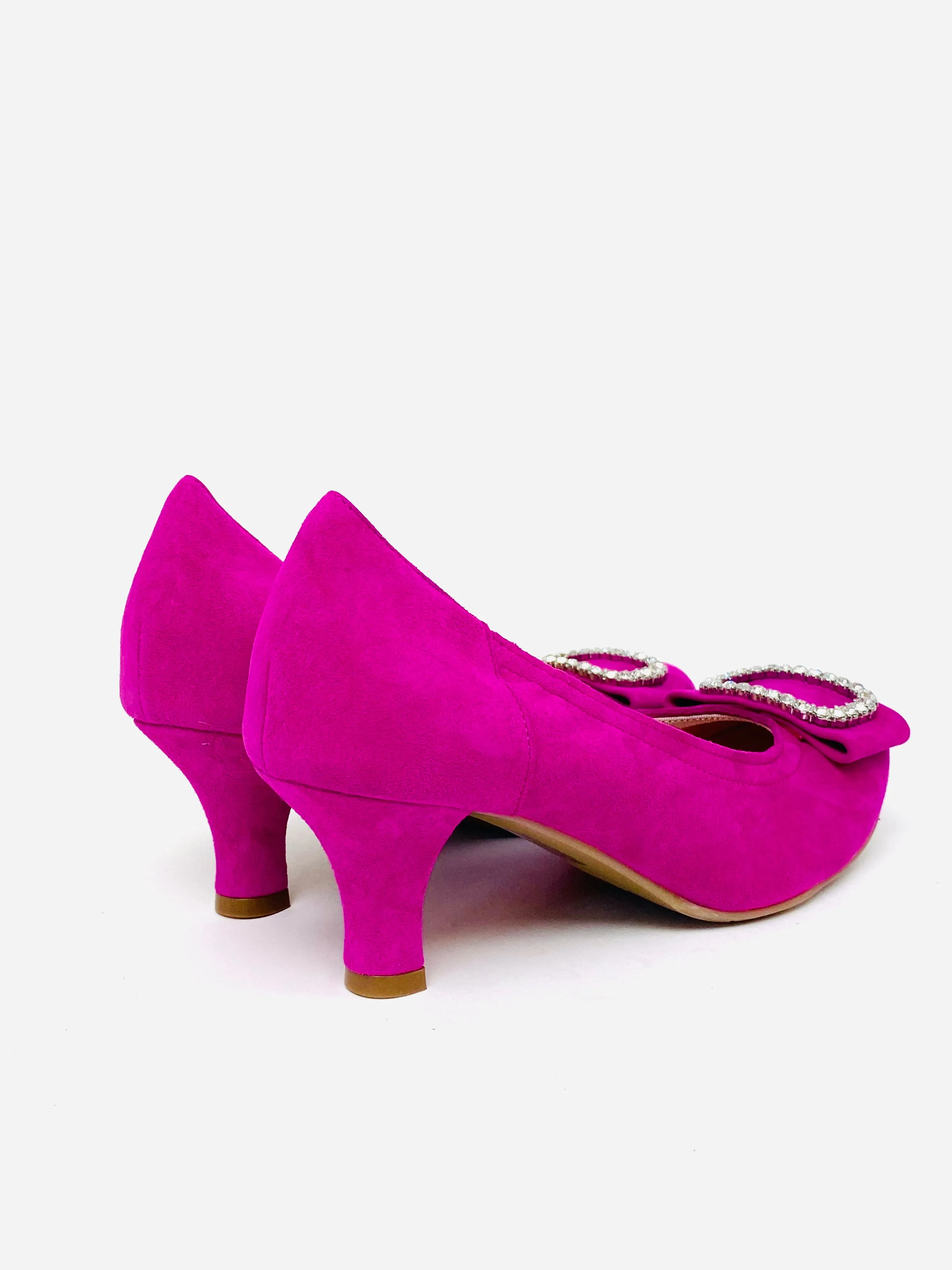 Le Babe - 3037 Fuschia Pink Diamonte kitten heel*