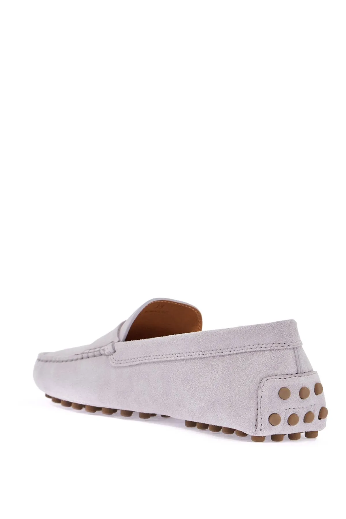 light grey suede leather driving moccasin XXW22L00010RE0 LILAC ASH