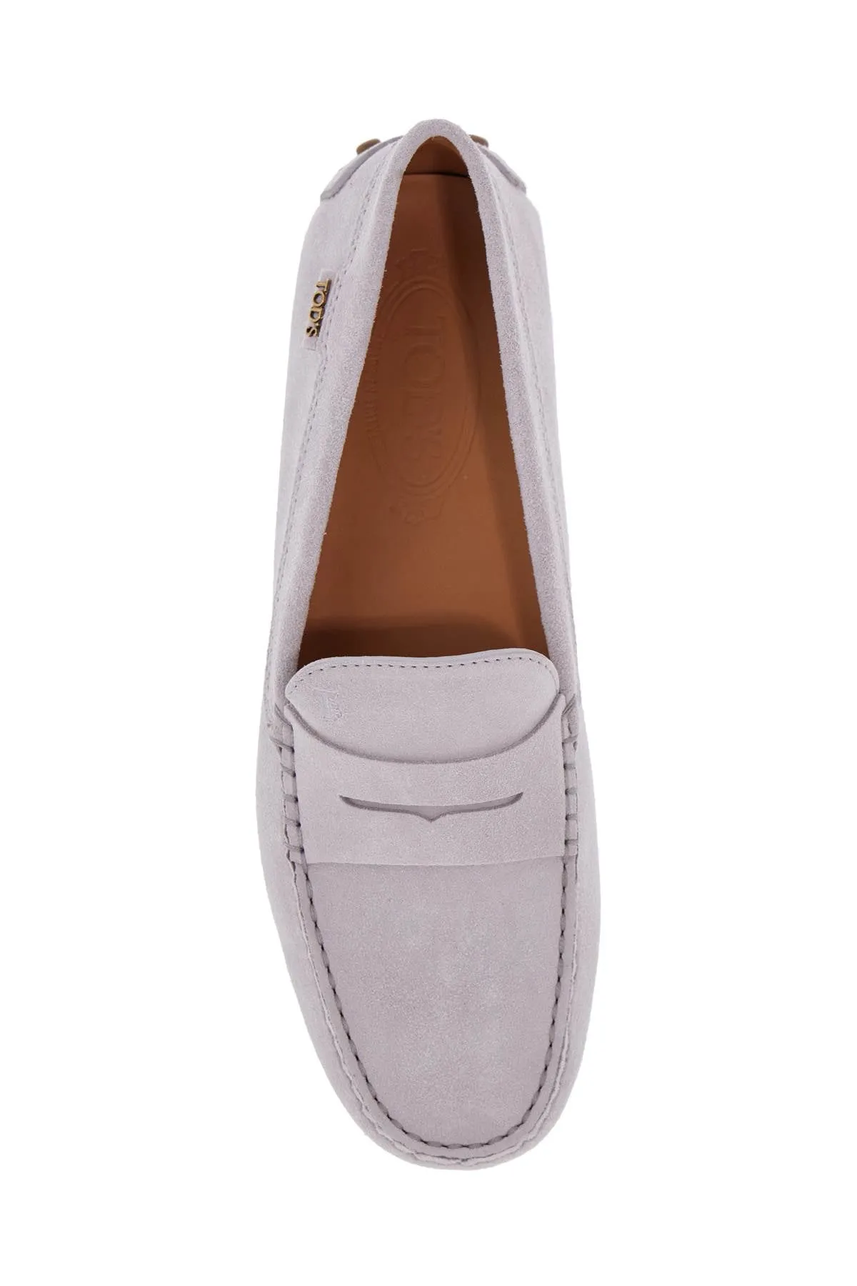 light grey suede leather driving moccasin XXW22L00010RE0 LILAC ASH