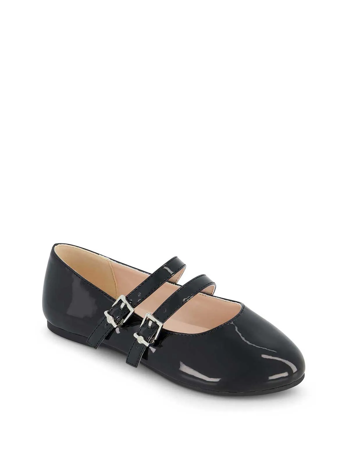 Little Girls' Amy Double Strap Ballet Flat in Black