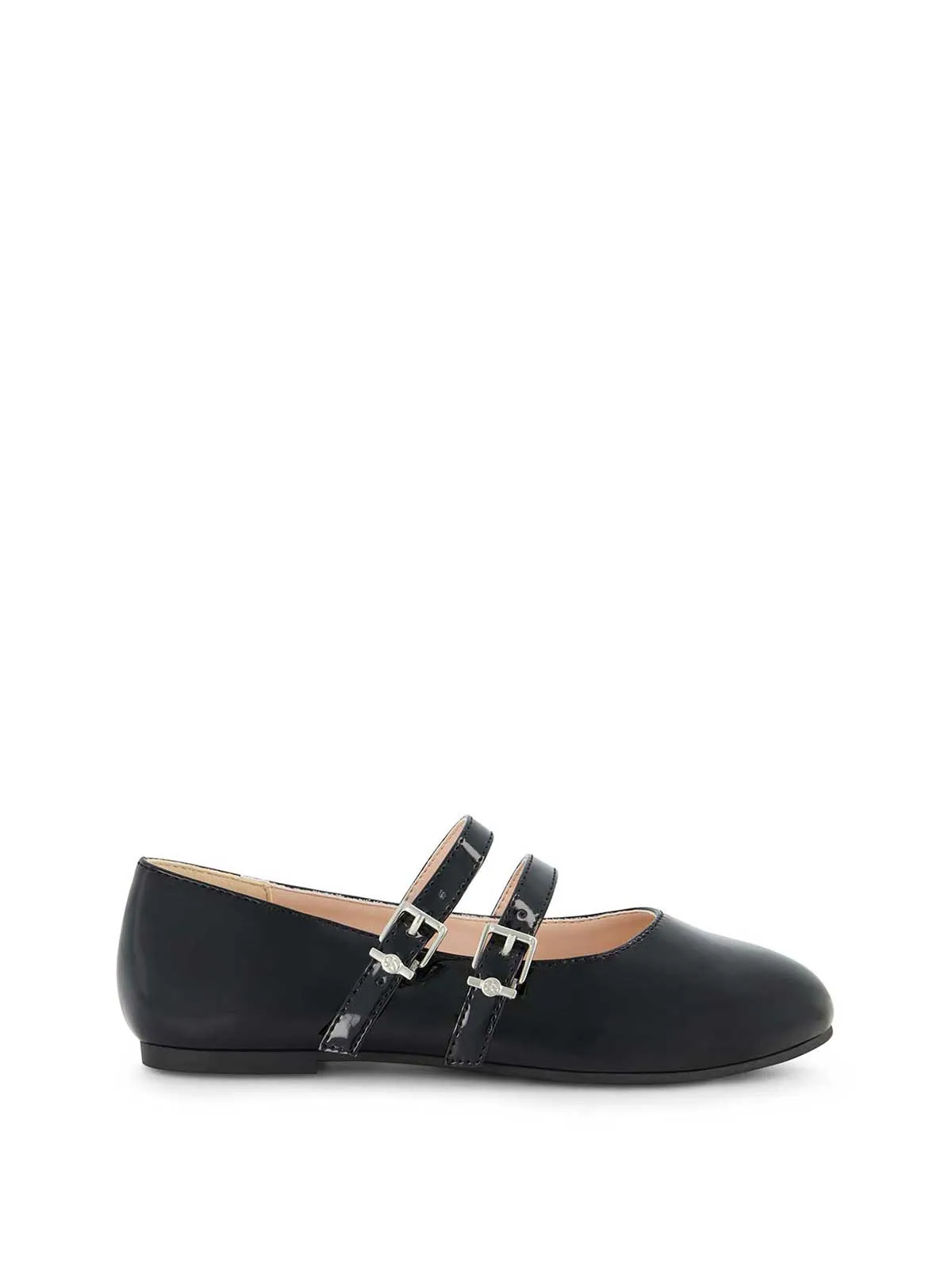 Little Girls' Amy Double Strap Ballet Flat in Black