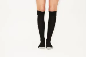 LOVE - By AMARI, Black & Grey Logo Classic Cotton Blend Socks