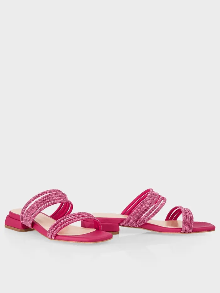 Marc Cain Fuchsia Flat Mules With Glitter Straps  WB SG.09 Z08 COL 267