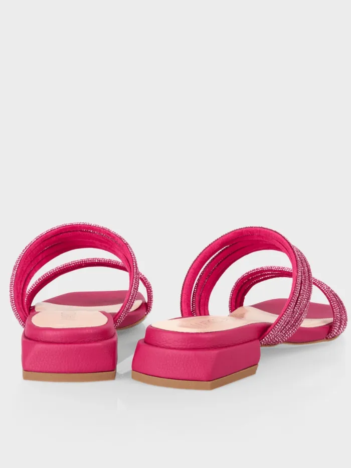 Marc Cain Fuchsia Flat Mules With Glitter Straps  WB SG.09 Z08 COL 267