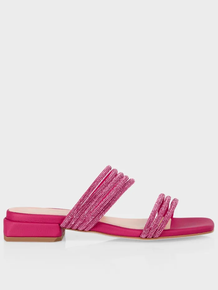 Marc Cain Fuchsia Flat Mules With Glitter Straps  WB SG.09 Z08 COL 267