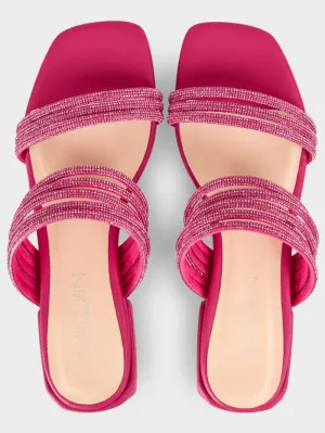 Marc Cain Fuchsia Flat Mules With Glitter Straps  WB SG.09 Z08 COL 267