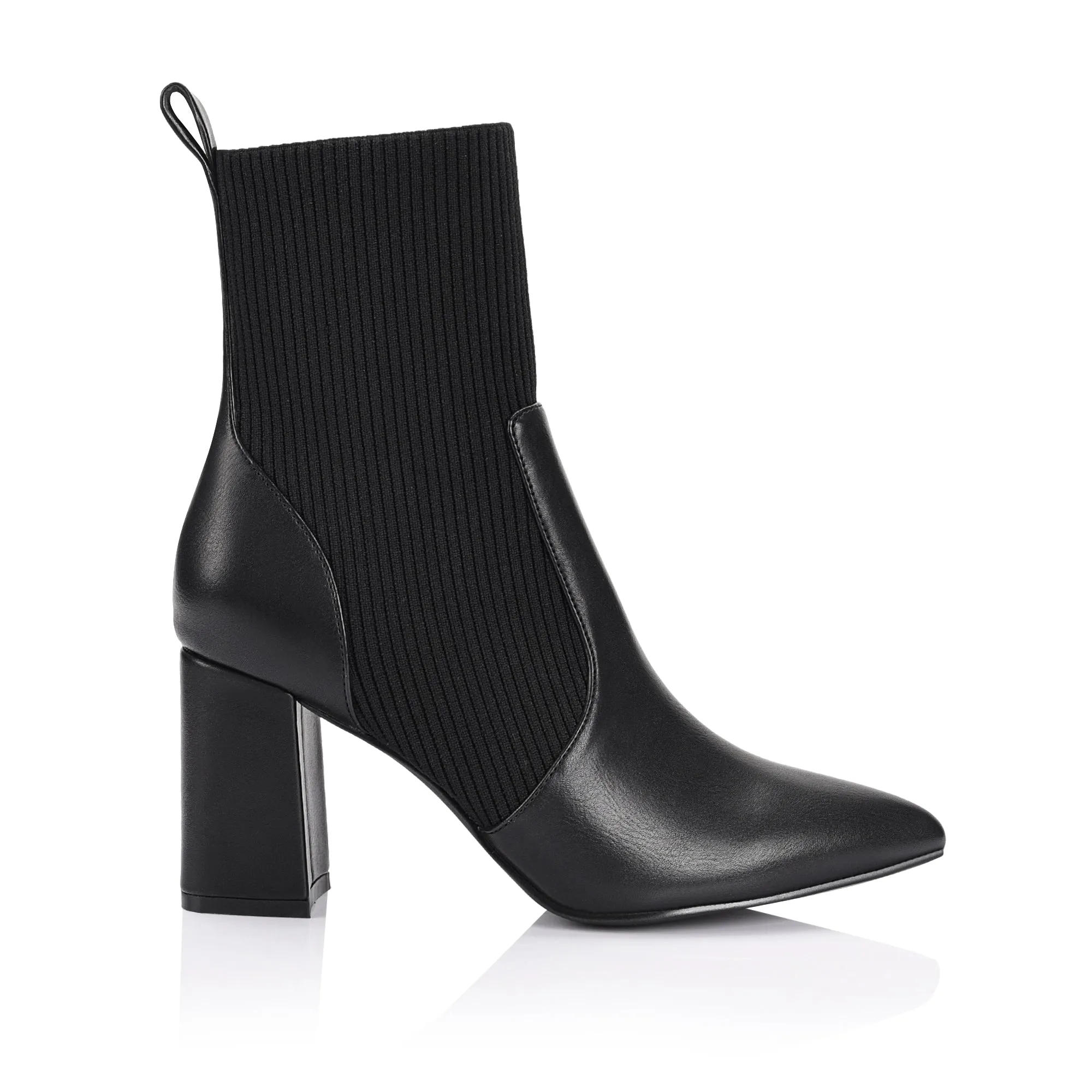 Mayah Knit Ankle Boots - Black