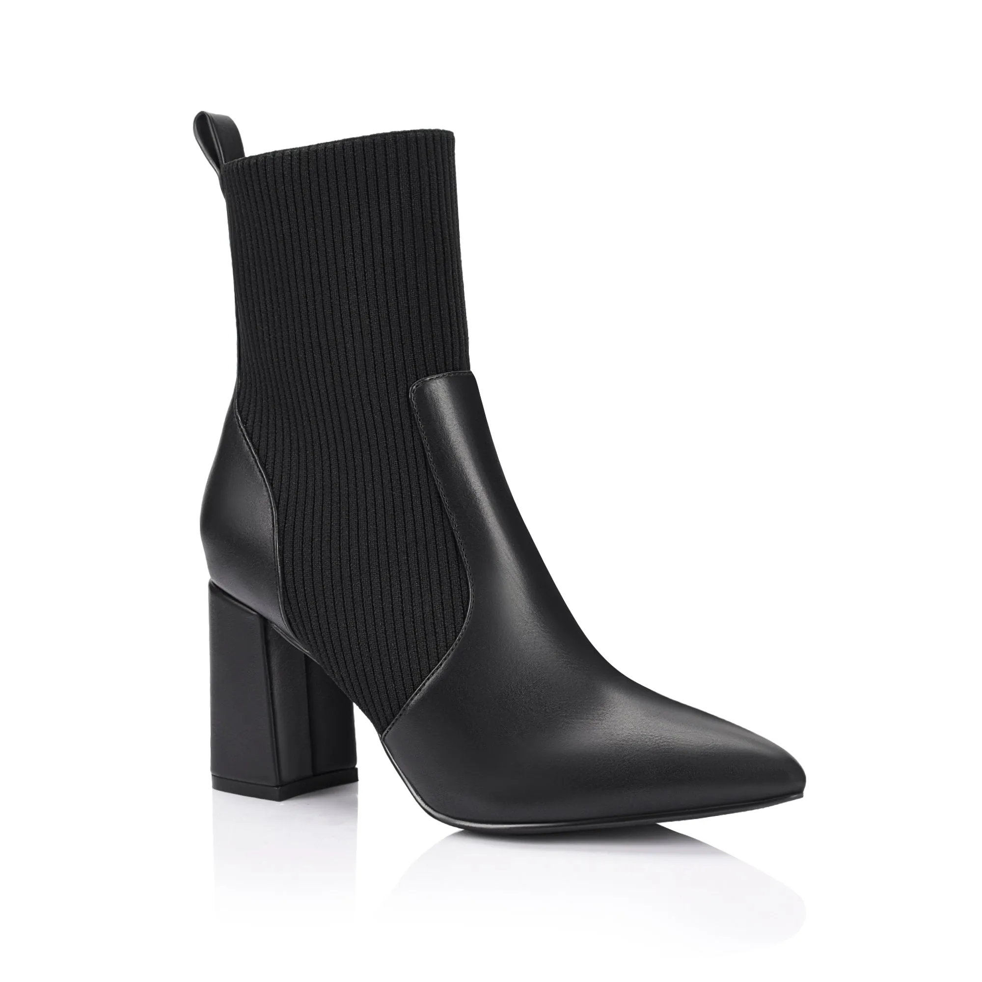 Mayah Knit Ankle Boots - Black