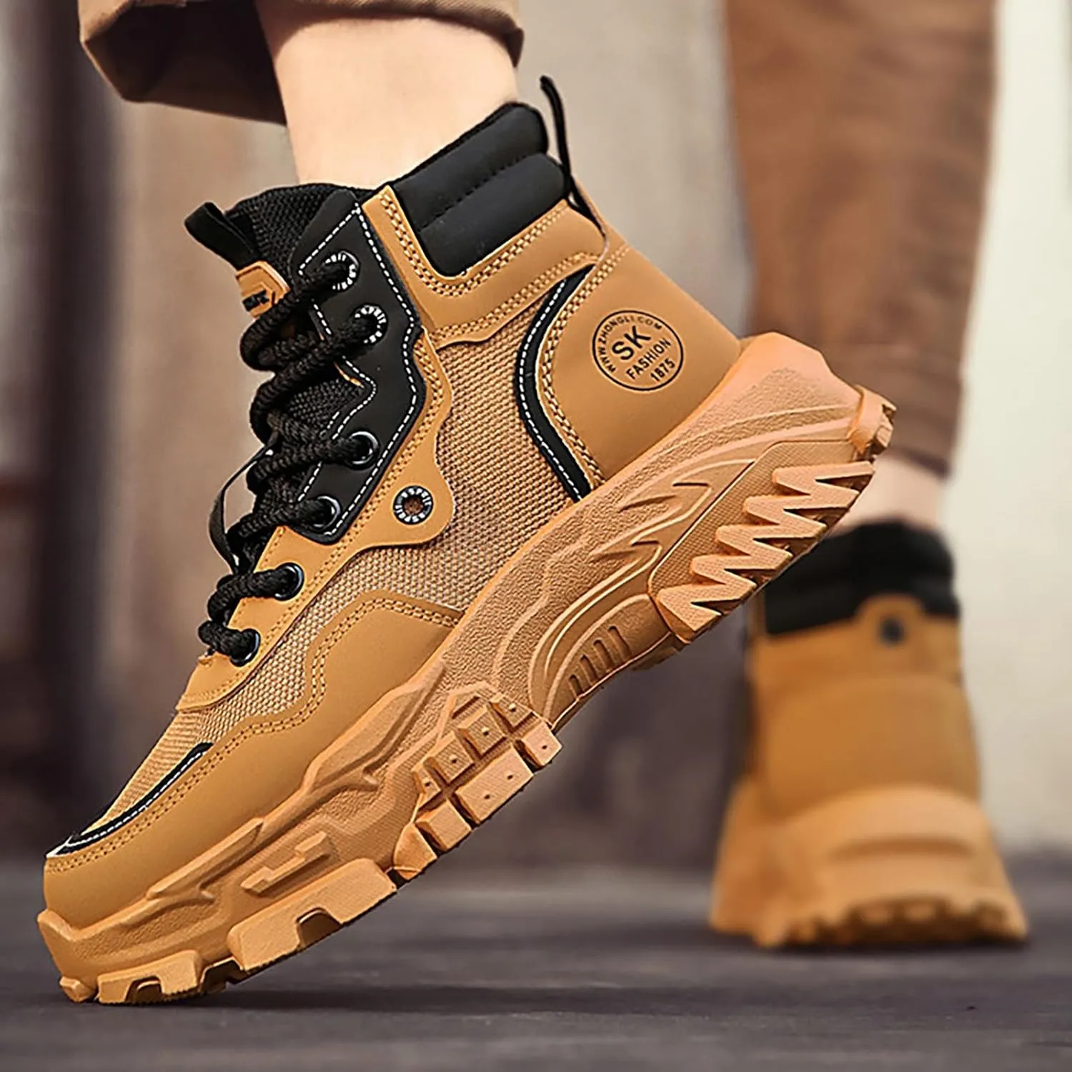 Men's Work Boots Composite Toe Hiking Sneakers Shoes Slip On Women Workout Shoes Business Casual Winter Backpacking Snow Botas Warm Water Hike Grounded Footwear