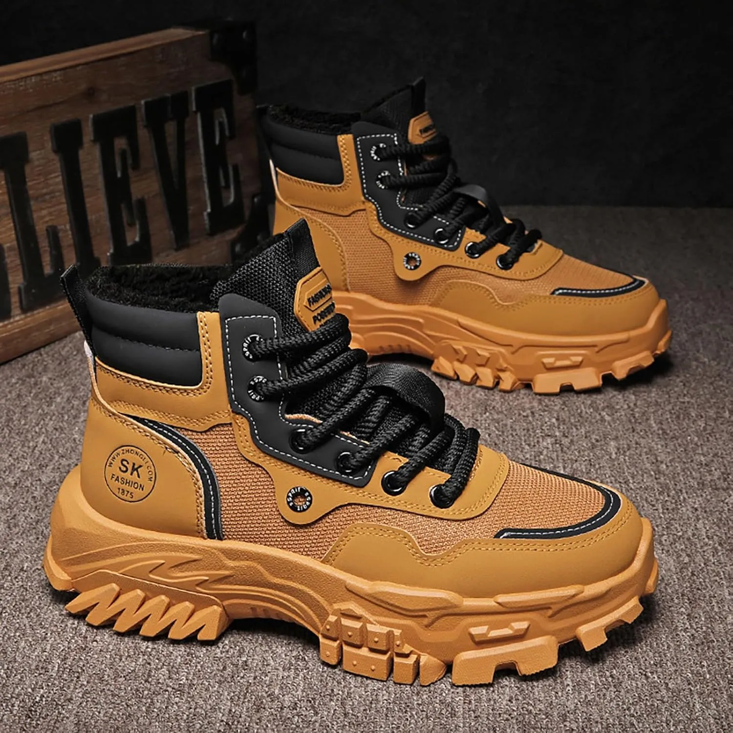 Men's Work Boots Composite Toe Hiking Sneakers Shoes Slip On Women Workout Shoes Business Casual Winter Backpacking Snow Botas Warm Water Hike Grounded Footwear