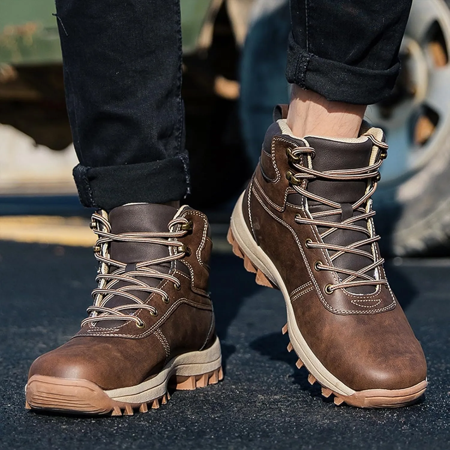 Men's Work Boots Steel Toe Hiking Sneakers Ankle Ladies Women Safety Shoes Comfortable Composite Safety Toe Waterproof Industrial Casual Hike Grounded Footwear