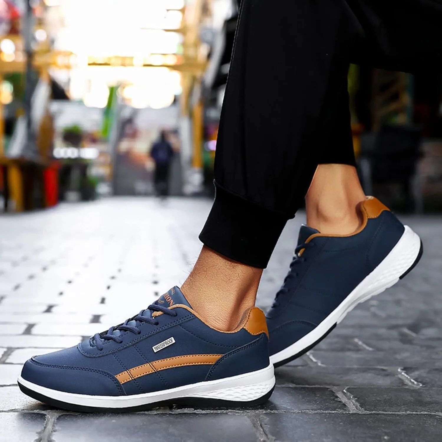 Non Slip Shoes for Men Wide Hiking Shoes Walking Shoes Waterproof Work Shoes Retro Running Shoes Lightweight Trainers