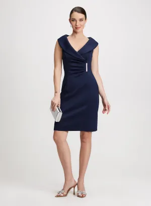Portrait Collar Short Dress