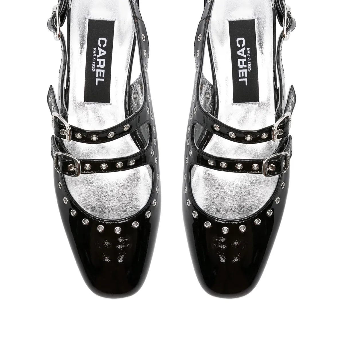 Queen Studded Mary Jane Flat