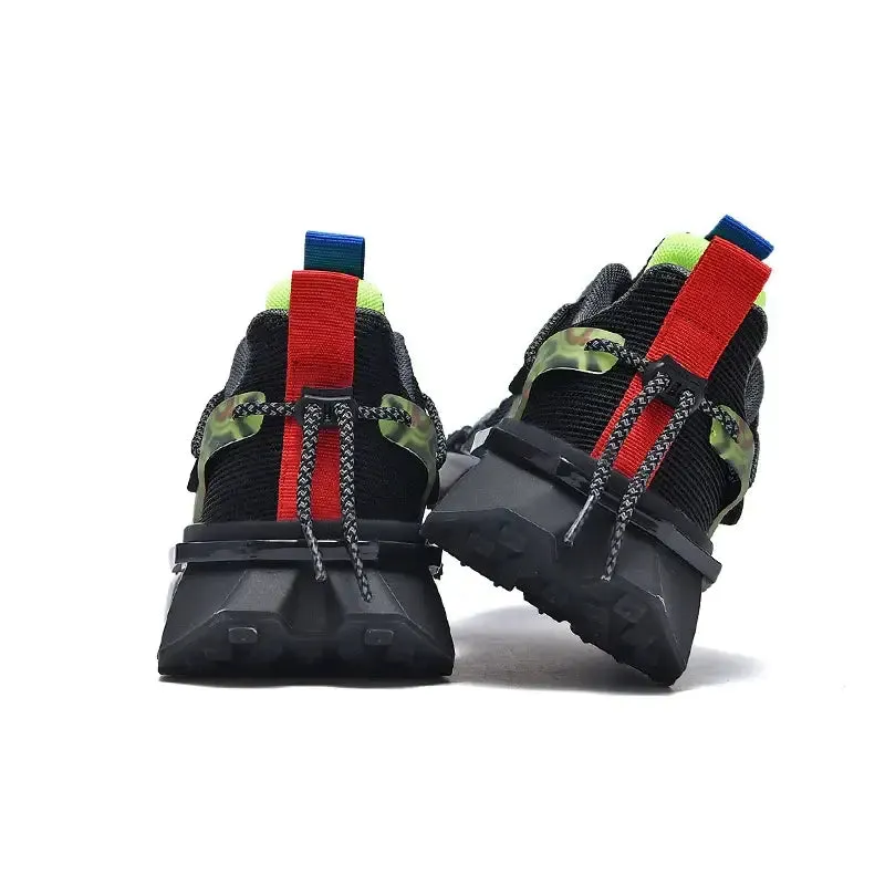 Rubber Non Slip Platform Back Lace Up Sneakers