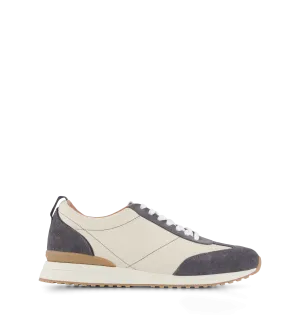 Saker 2 Ecru & Dusk Blue Leather Sneakers