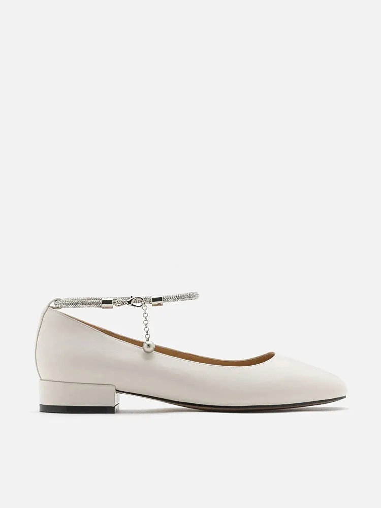 Sloan Crystal Embellished Ankle Strap Pump Heels