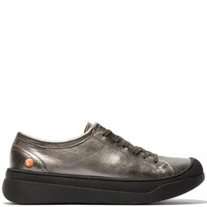 Softinos Women's APUR771SOF Leather Lace-up Trainers Graphite Grey