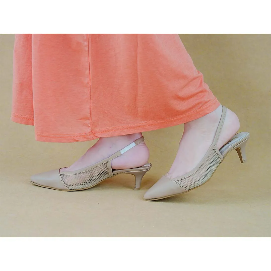 Sophisticated Kitten Heels Beige