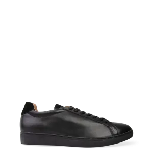 Sulphur Black Leather with Black Sole Sneakers