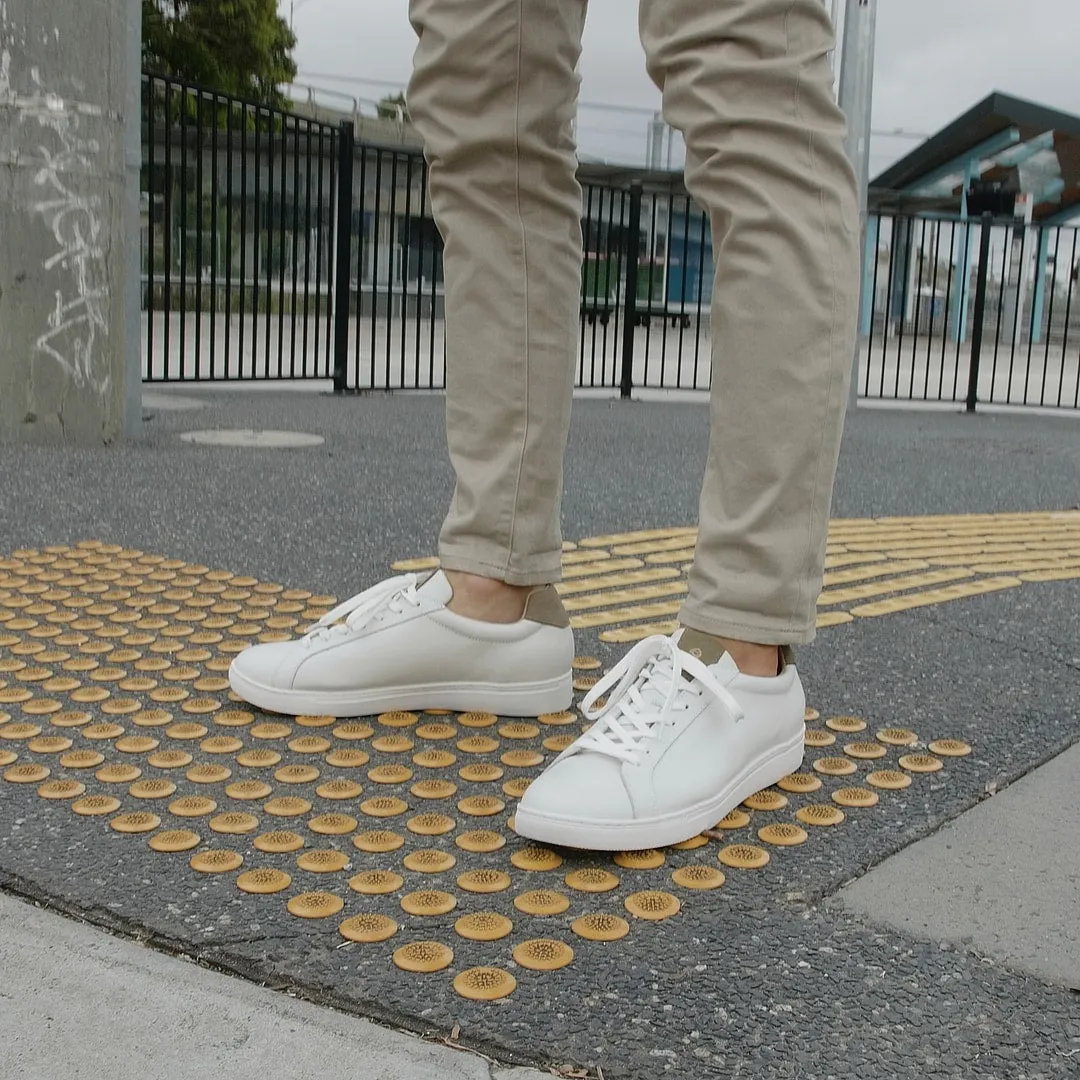 Sulphur White & Taupe Men's Sneakers