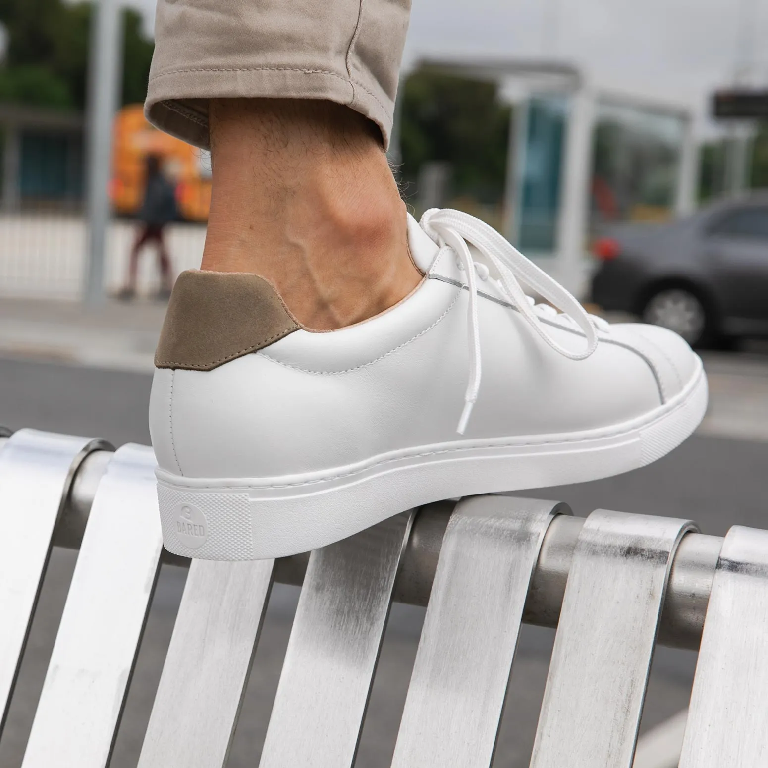 Sulphur White & Taupe Men's Sneakers