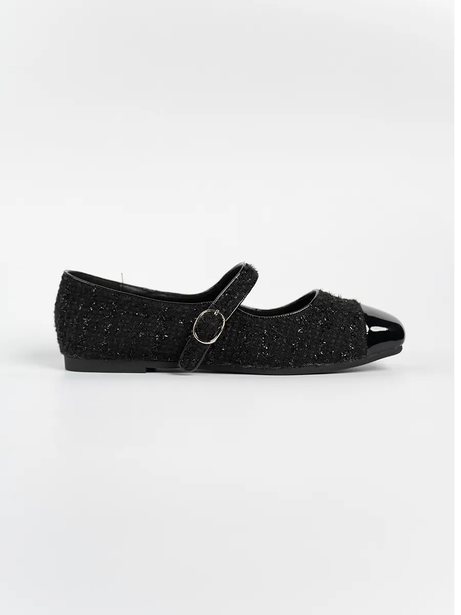 Taylor Tweed Strap Flats