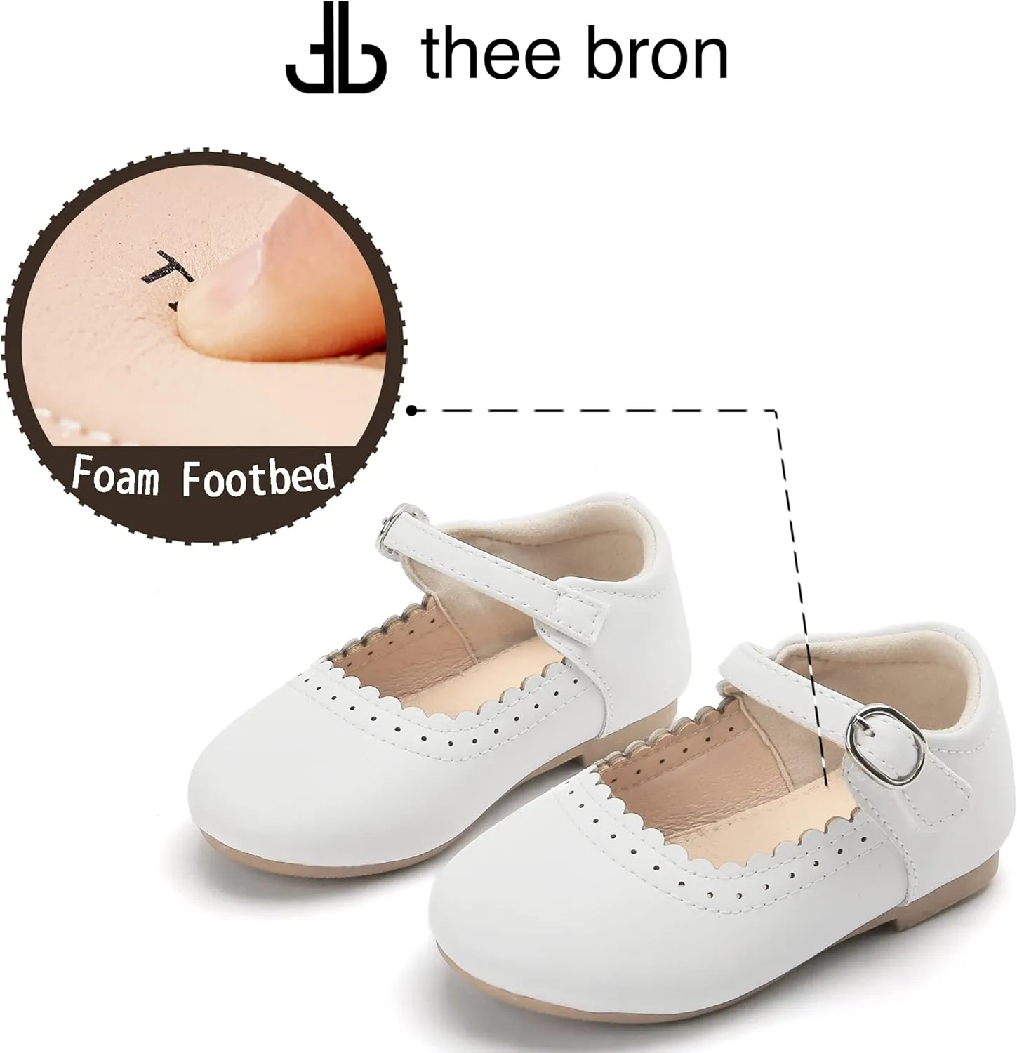 THEE BRON Toddler Mary Janes | Arch Support Leather Princess Shoes | Birthday Party Flats