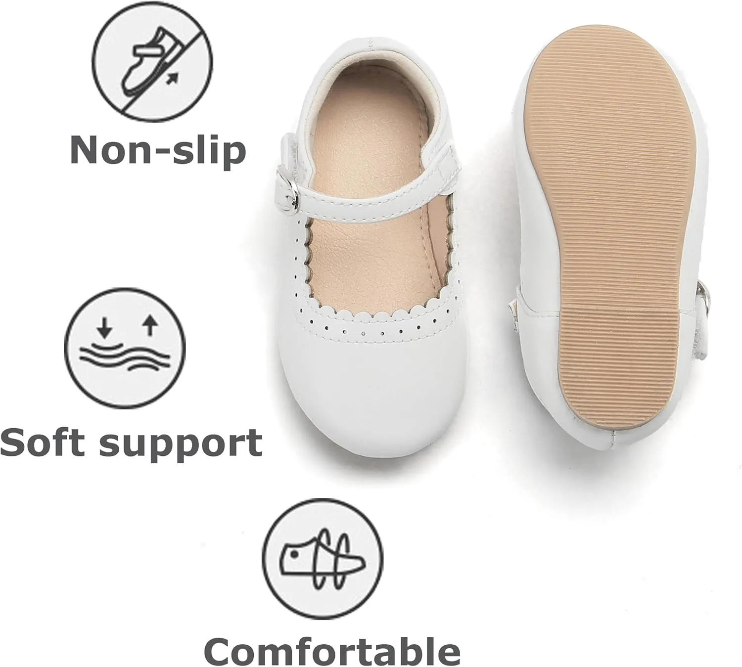 THEE BRON Toddler Mary Janes | Arch Support Leather Princess Shoes | Birthday Party Flats