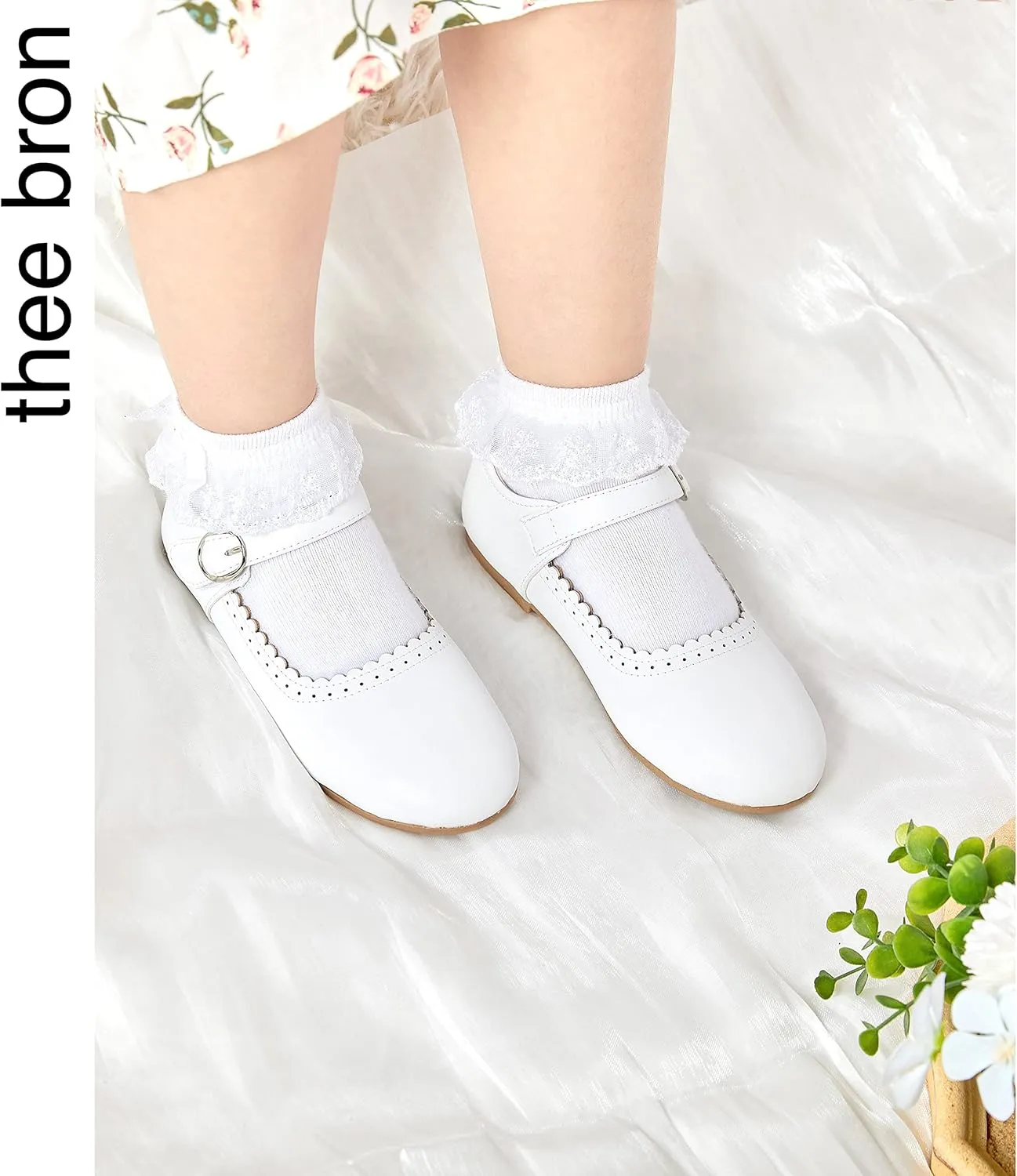 THEE BRON Toddler Mary Janes | Arch Support Leather Princess Shoes | Birthday Party Flats