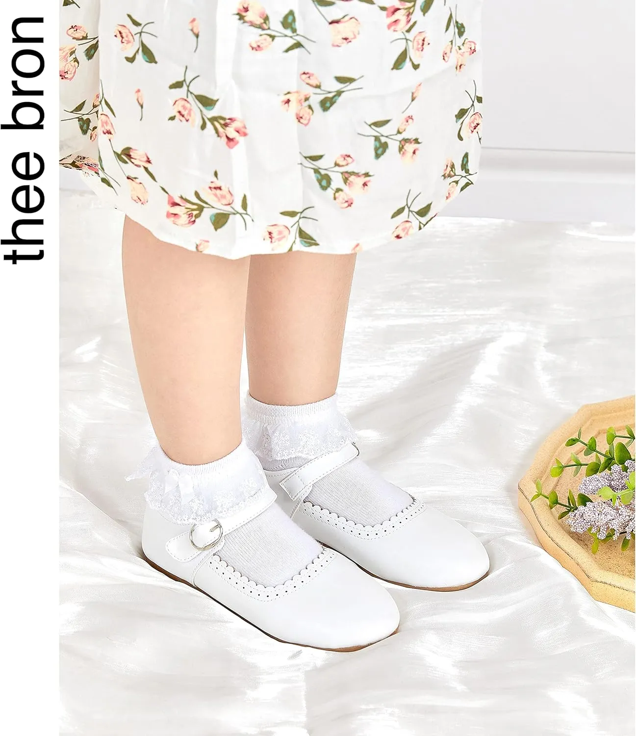 THEE BRON Toddler Mary Janes | Arch Support Leather Princess Shoes | Birthday Party Flats