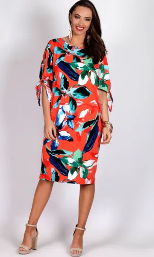 VS7161NC Split Sleeve Floral Loose Fit Dress (Pack)
