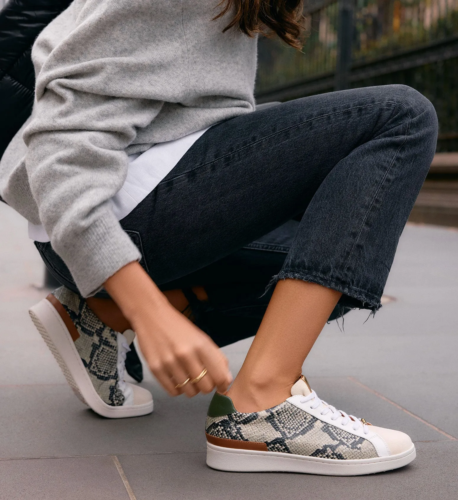 Whimbrel Snake Mix Leather Sneakers