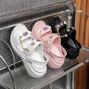 Wholesale Rhinestone Thick Sole Versatile Sandals