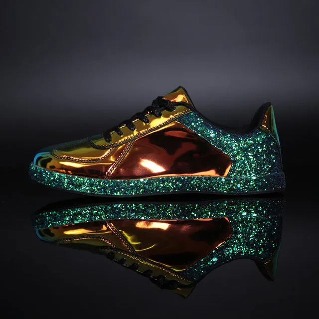 Women Sneakers Gold Glitter Shinny