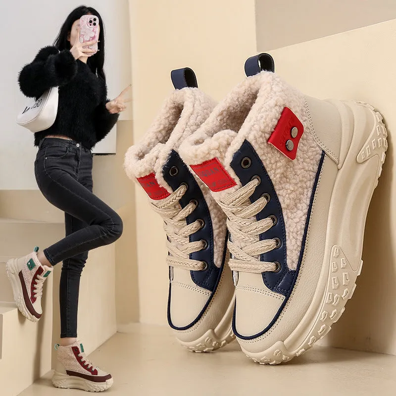 Women's High Top Sneakers with Fleece