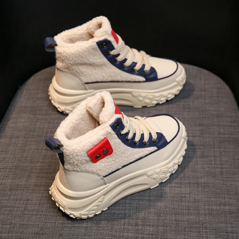 Women's High Top Sneakers with Fleece