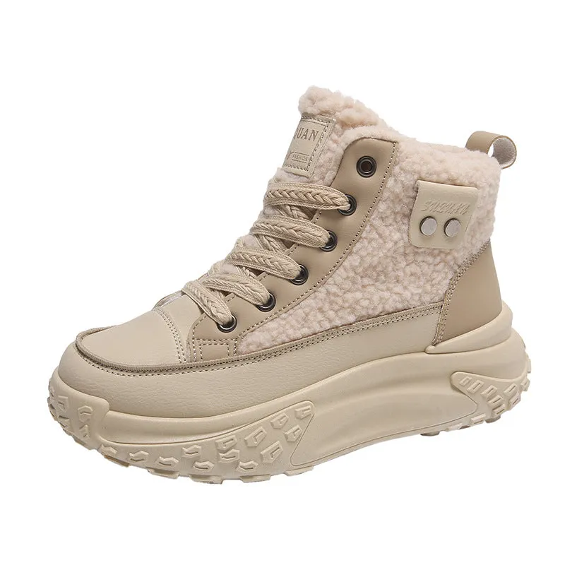 Women's High Top Sneakers with Fleece