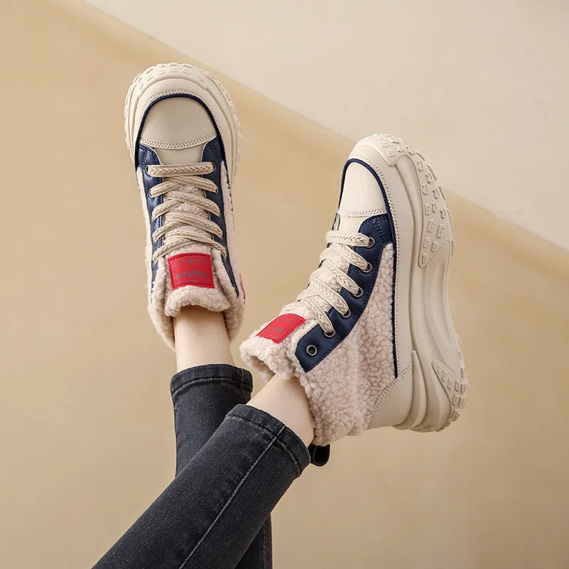 Women's High Top Sneakers with Fleece