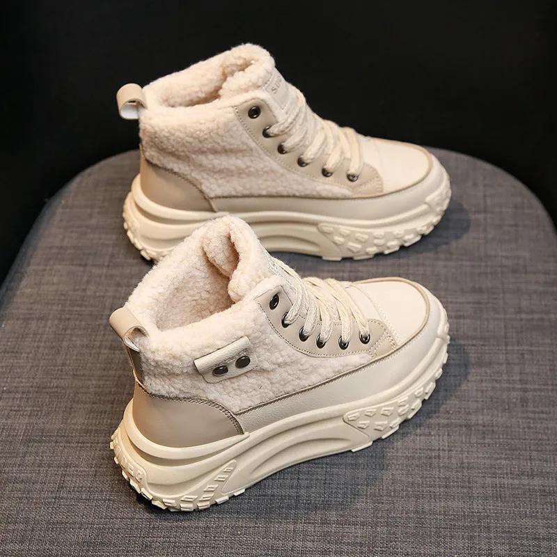 Women's High Top Sneakers with Fleece
