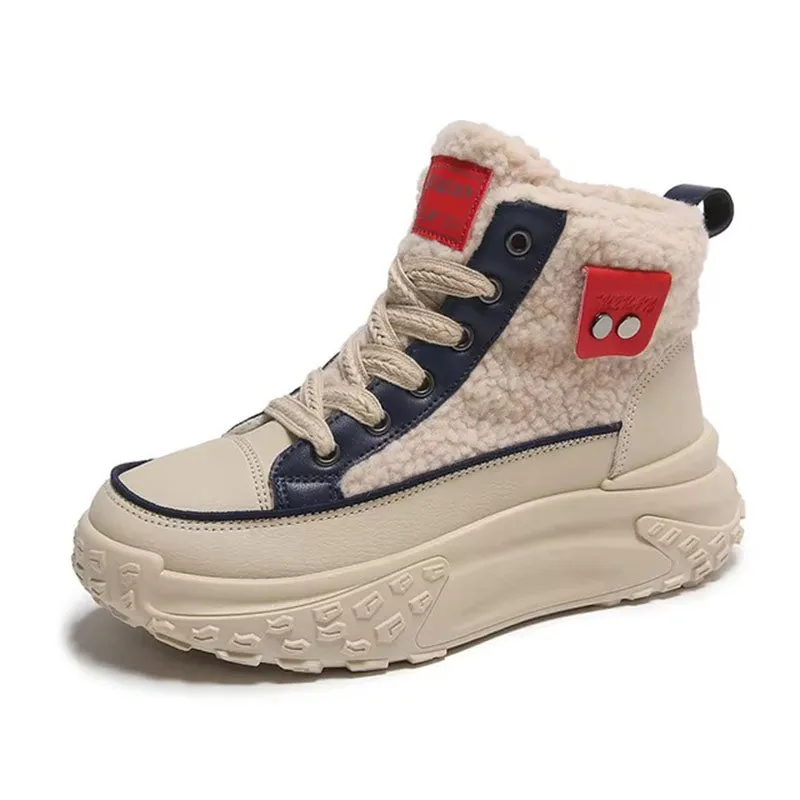 Women's High Top Sneakers with Fleece