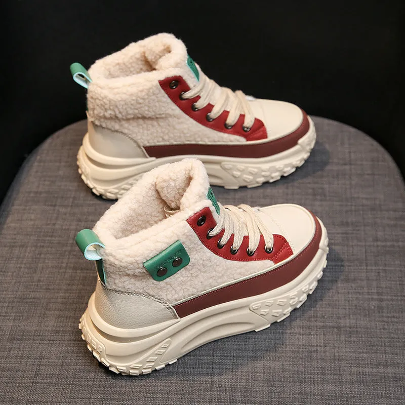 Women's High Top Sneakers with Fleece