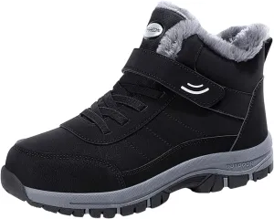 Work Boots for Men Slip On Hiking Sneakers with Warm Fur Lining Women's Safety Shoes with Zipper Outdoor Bota Waterproof Breathable Lightweight Hike Grounded Footwear